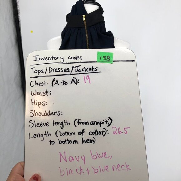 A.L.C. Two-tone navy halter top with black  collar size M - Picture 7 of 8